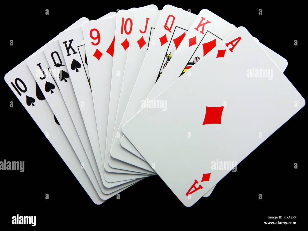 Winning Gin Rummy Hand Consisting Of Spades And Diamonds C7A9XX